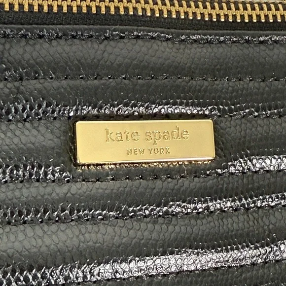 Kate Spade New York Black Textured Tote with Gold Chain - Picture 2 of 10